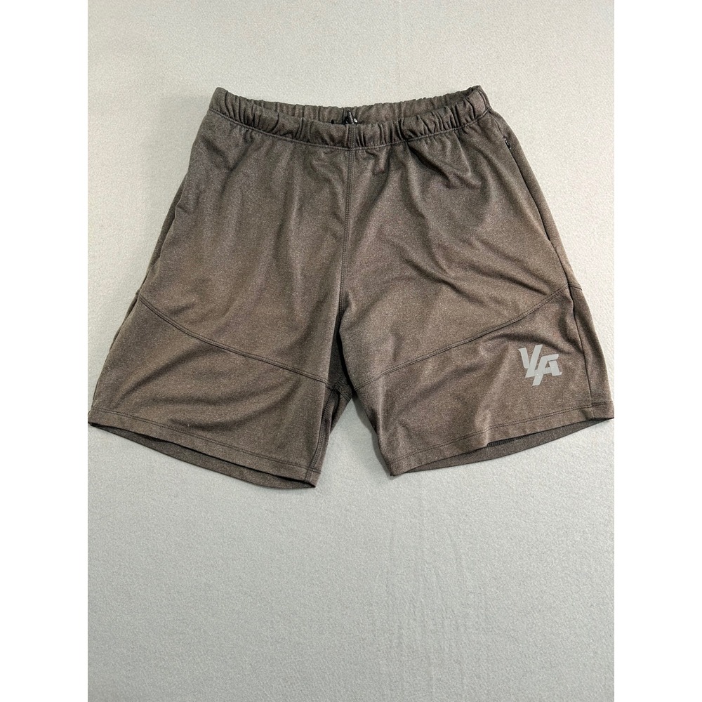 YoungLA Athletic Shorts Mens Size Large Gray Zipper Pockets Reflective Logo